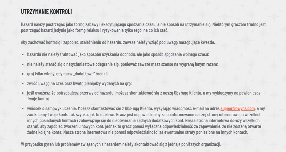 Narzędzia odpowiedzialnej gry