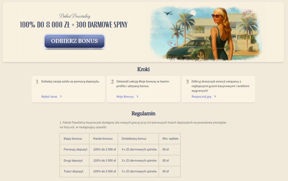 VipLuck Casino bonus